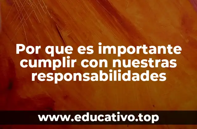 Por que es importante cumplir con nuestras responsabilidades