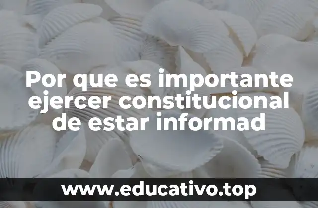 Por que es importante ejercer constitucional de estar informad