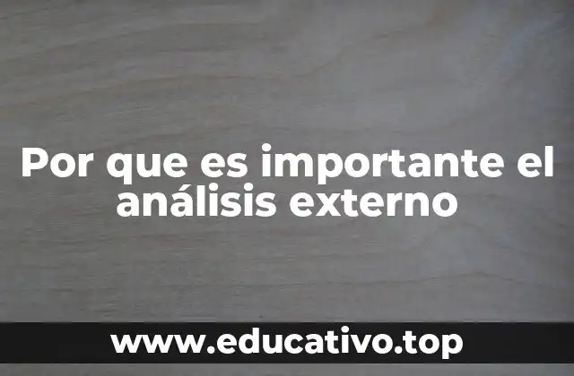 Por que es importante el análisis externo