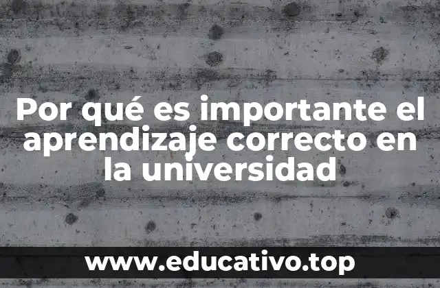 Por qué es importante el aprendizaje correcto en la universidad