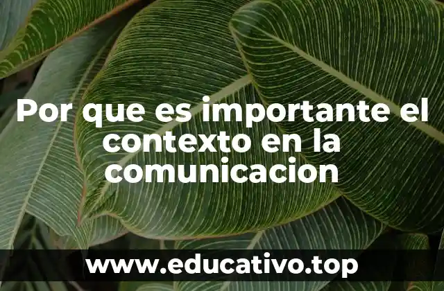 Por que es importante el contexto en la comunicacion