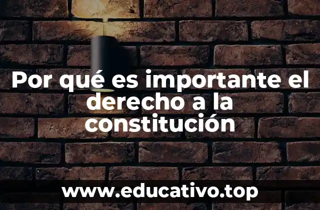 Por qué es importante el derecho a la constitución