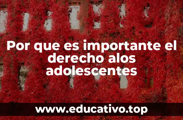 Por que es importante el derecho alos adolescentes