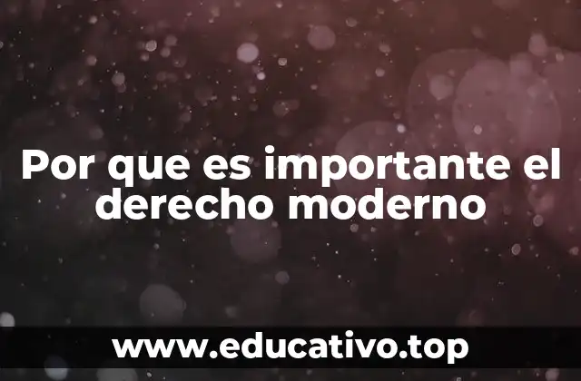 Por que es importante el derecho moderno