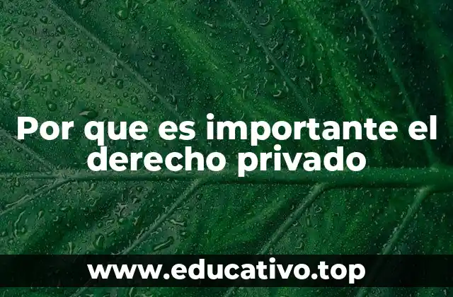 Por que es importante el derecho privado