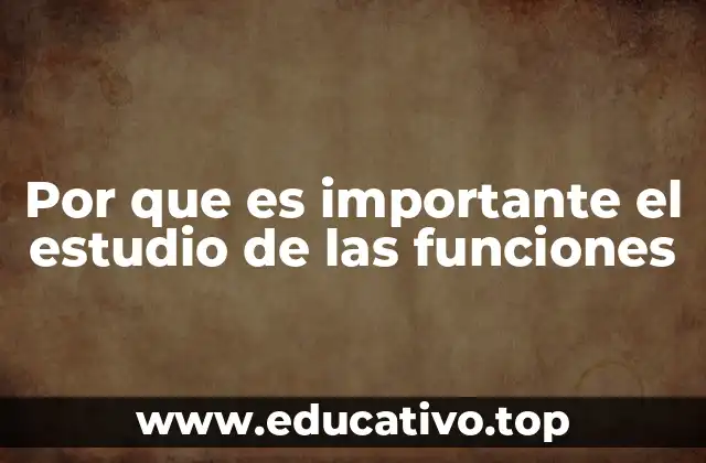 Por que es importante el estudio de las funciones