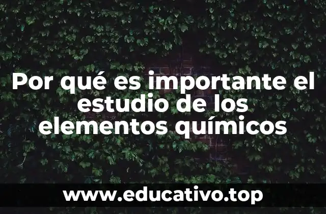 Por qué es importante el estudio de los elementos químicos