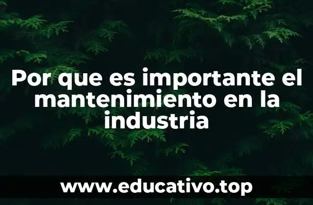 Por que es importante el mantenimiento en la industria