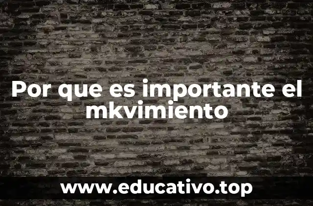 Por que es importante el mkvimiento
