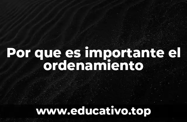 Por que es importante el ordenamiento