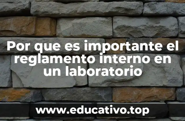 Por que es importante el reglamento interno en un laboratorio