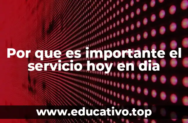 Por que es importante el servicio hoy en dia