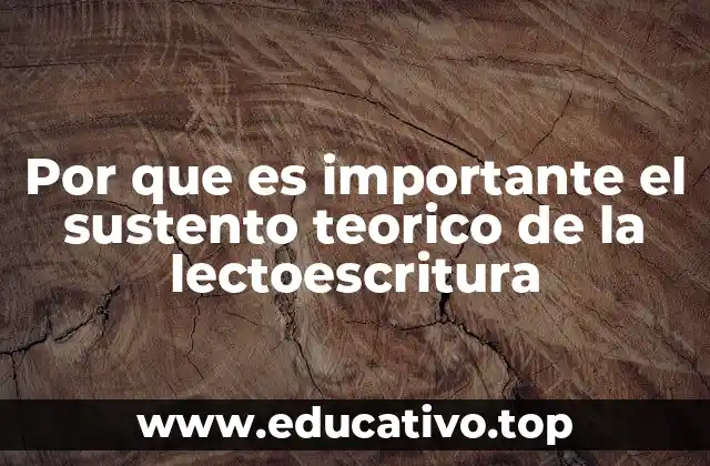 Por que es importante el sustento teorico de la lectoescritura