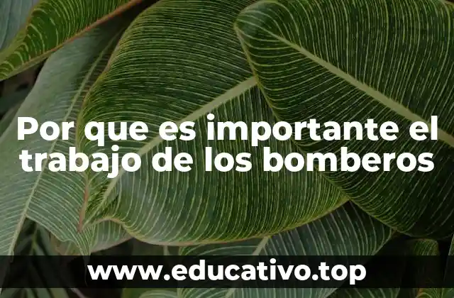 Por que es importante el trabajo de los bomberos