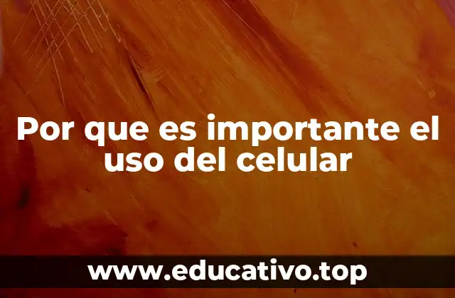 Por que es importante el uso del celular