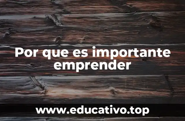 Por que es importante emprender