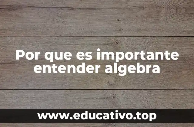 Por que es importante entender algebra