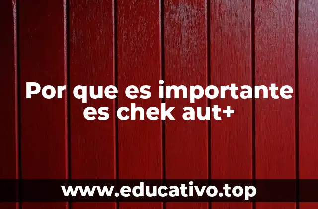 Por que es importante es chek aut+