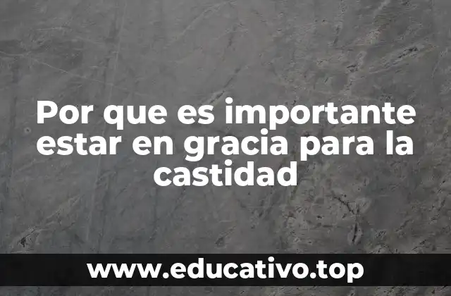 Por que es importante estar en gracia para la castidad