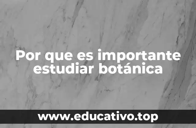 Por que es importante estudiar botánica