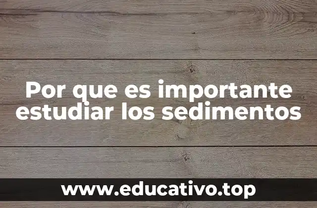 Por que es importante estudiar los sedimentos