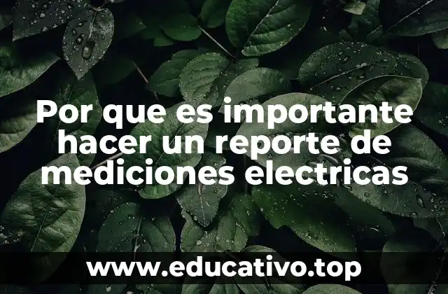 Por que es importante hacer un reporte de mediciones electricas