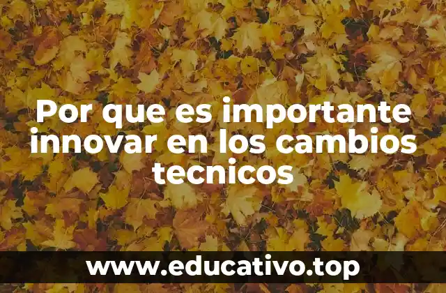 Por que es importante innovar en los cambios tecnicos
