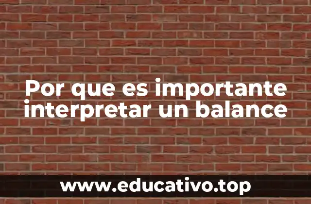 Por que es importante interpretar un balance