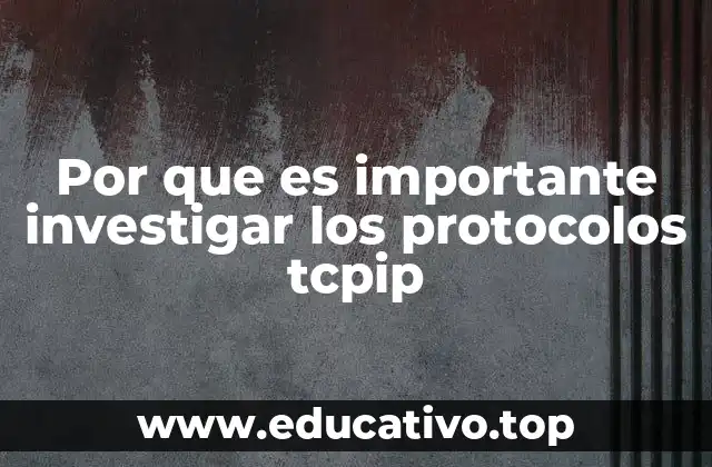 Por que es importante investigar los protocolos tcpip