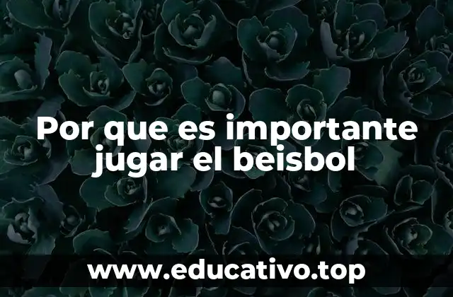Por que es importante jugar el beisbol