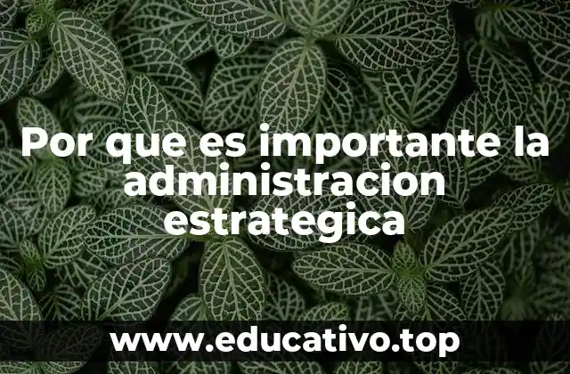 Por que es importante la administracion estrategica