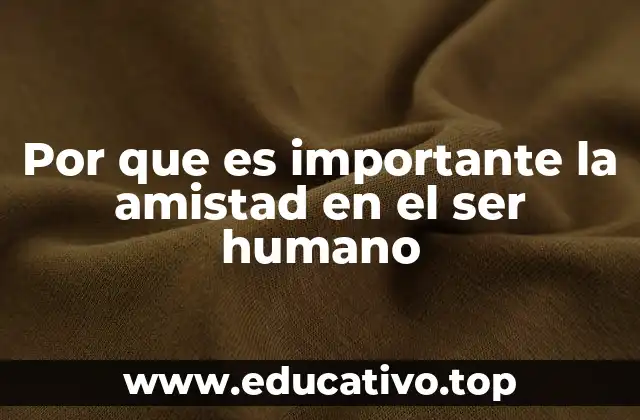 Por que es importante la amistad en el ser humano
