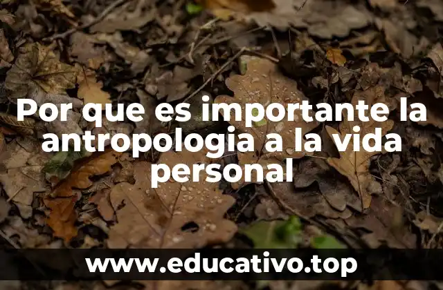 Por que es importante la antropologia a la vida personal
