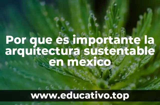 Por que es importante la arquitectura sustentable en mexico