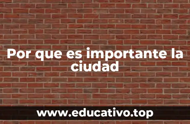 Por que es importante la ciudad