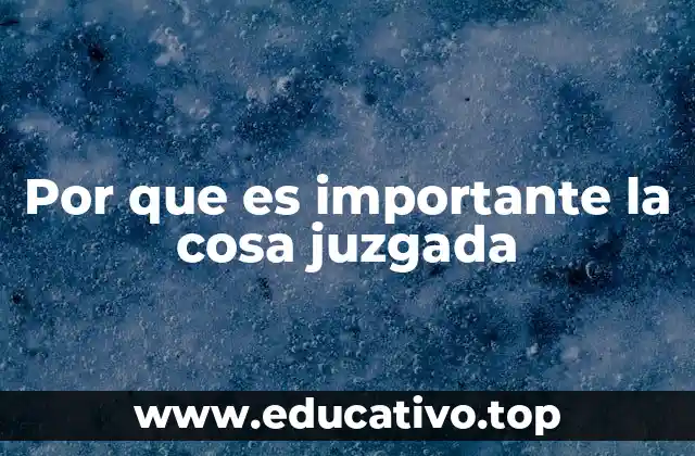 Por que es importante la cosa juzgada