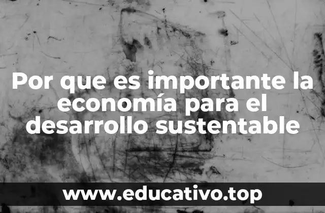Por que es importante la economía para el desarrollo sustentable