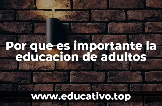Por que es importante la educacion de adultos