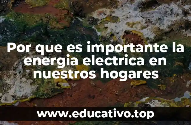 Por que es importante la energia electrica en nuestros hogares