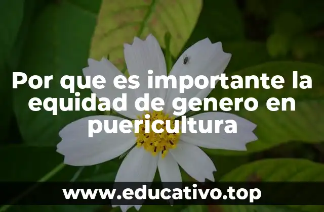 Por que es importante la equidad de genero en puericultura