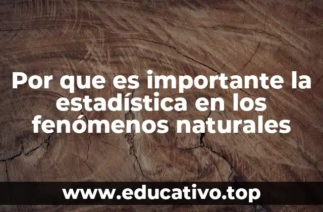 Por que es importante la estadística en los fenómenos naturales