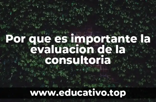 Por que es importante la evaluacion de la consultoria
