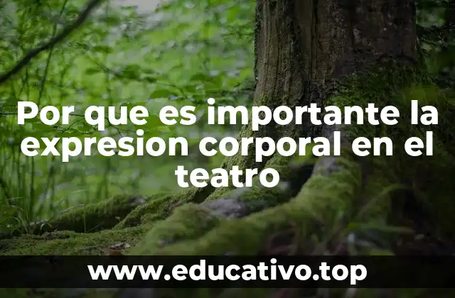 Por que es importante la expresion corporal en el teatro