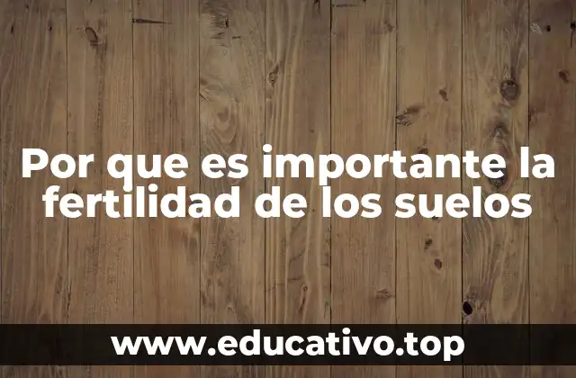 Por que es importante la fertilidad de los suelos