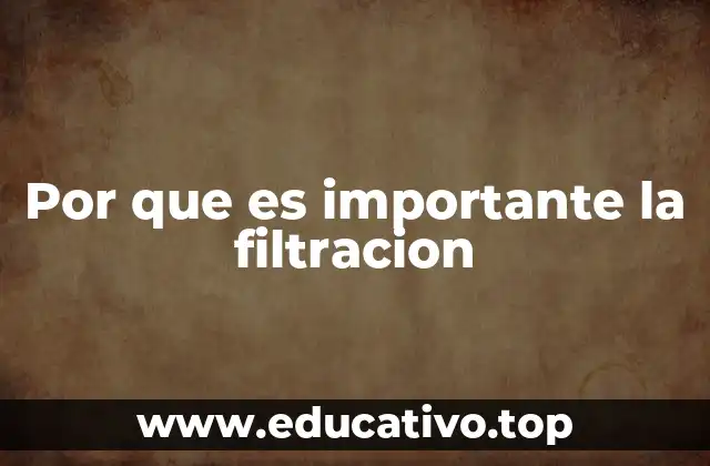 Por que es importante la filtracion