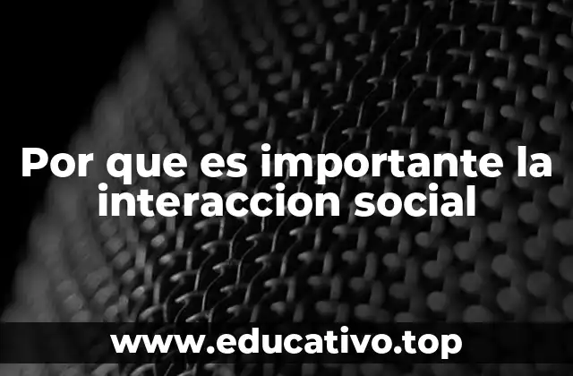 Por que es importante la interaccion social