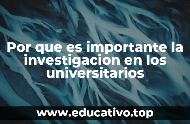Por que es importante la investigacion en los universitarios