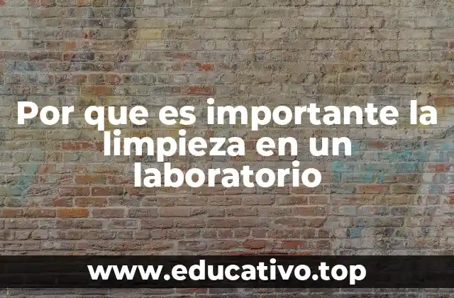 Por que es importante la limpieza en un laboratorio