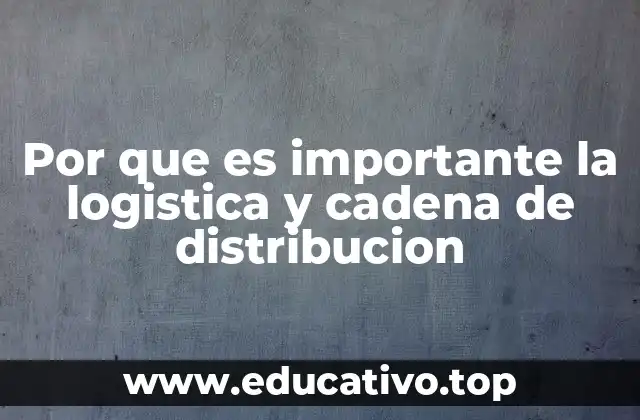 Por que es importante la logistica y cadena de distribucion