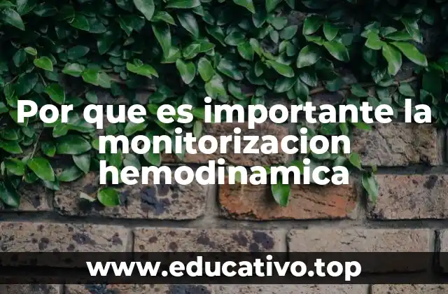 Por que es importante la monitorizacion hemodinamica